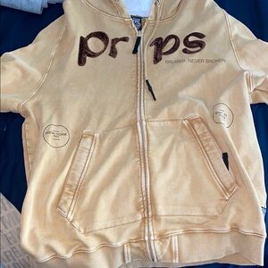 PRPS Tan Zip Up Sweater